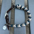 Load image into Gallery viewer, Coiled Charm Hand Braided Dog Collar in Navy, Tan, & Cream - Southlake Paws
