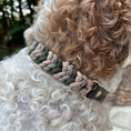 Load image into Gallery viewer, Coiled Charm Hand Braided Dog Collar in Olive, Light Tan, & Coyote Brown Diamonds - Southlake Paws
