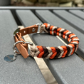 Load image into Gallery viewer, Coiled Charm Hand Braided Dog Collar in Burnt Orange, Walnut Brown, & Light Tan - Southlake Paws
