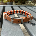 Load image into Gallery viewer, Coiled Charm Hand Braided Dog Collar in Burnt Orange, Walnut Brown, & Light Tan - Southlake Paws
