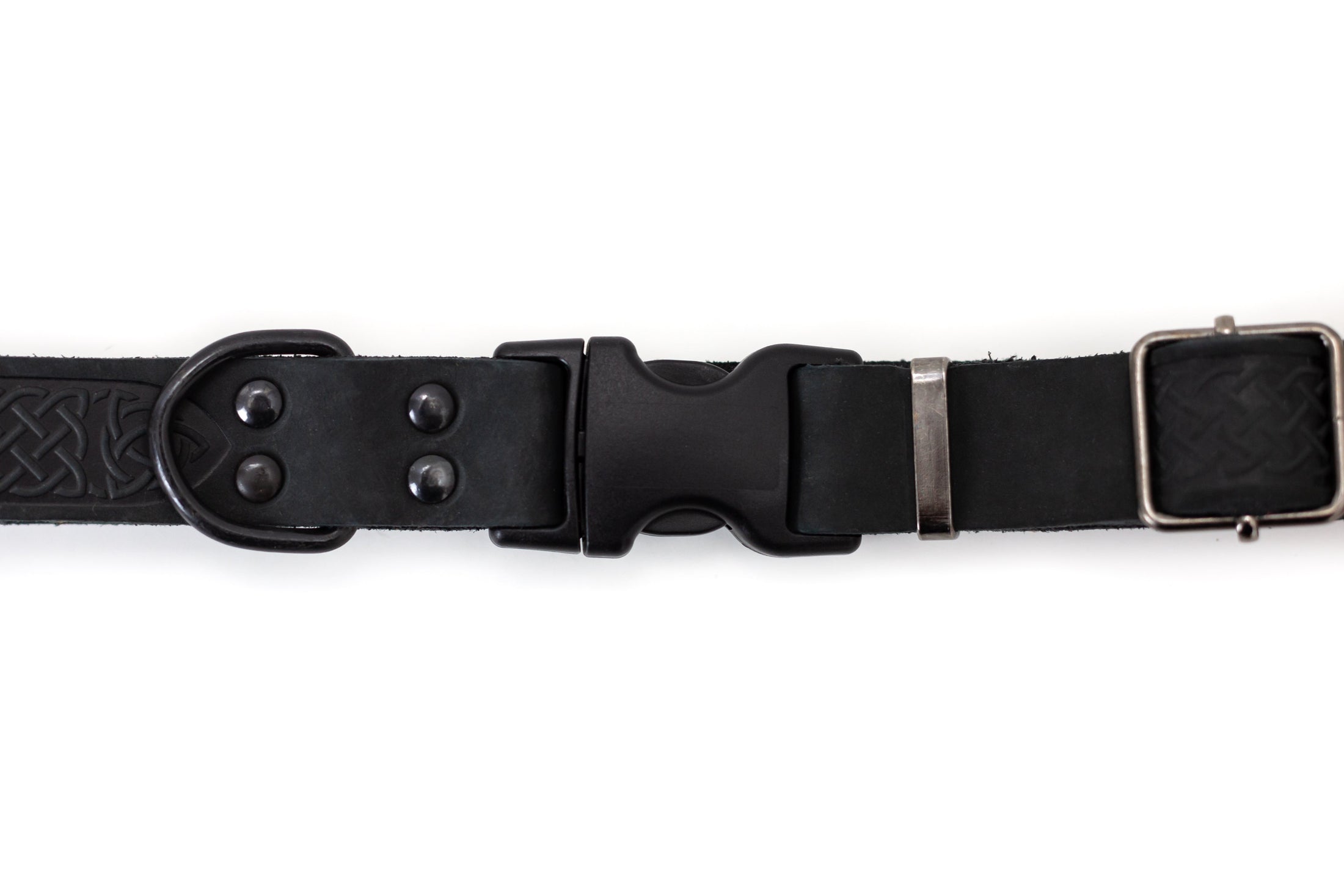 Celtic Sport Midnight Black Leather Dog Collar - image 3