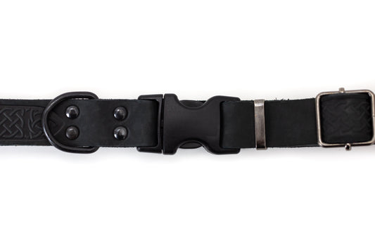 Celtic Sport Midnight Black Leather Dog Collar - image 3