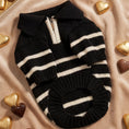 Load image into Gallery viewer, The Cortado | Black Striped Quarter-Zip Dog Sweater
