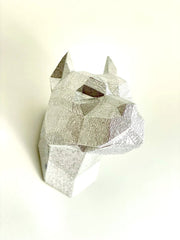 Cubic Pitbull Head Statue