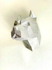 Cubic Pitbull Head Statue