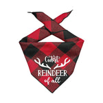 Cutest Reindeer Red & Black Plaid Dog Bandana