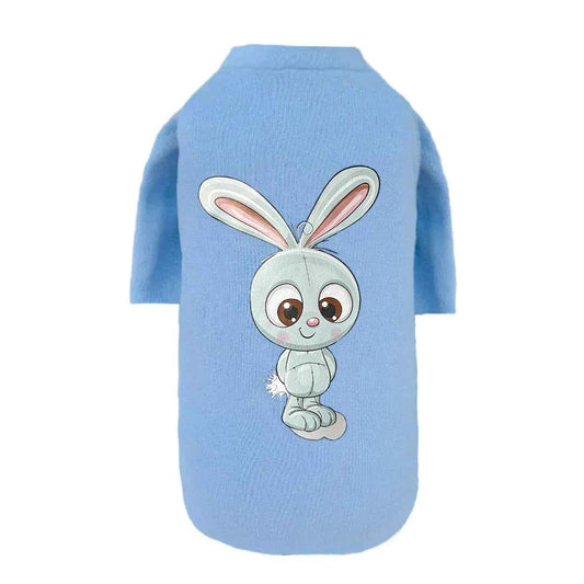 Hello Doggie Cutie Dog Tee Collection Baby Blue Bunny Dog T - Shirt