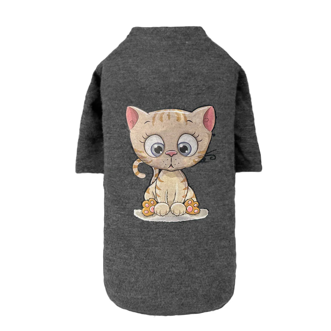 Cutie Dog Tee Collection Dark Grey Kitty Dog T - Shirt - Designer Dog Clothes from Southlake Paws