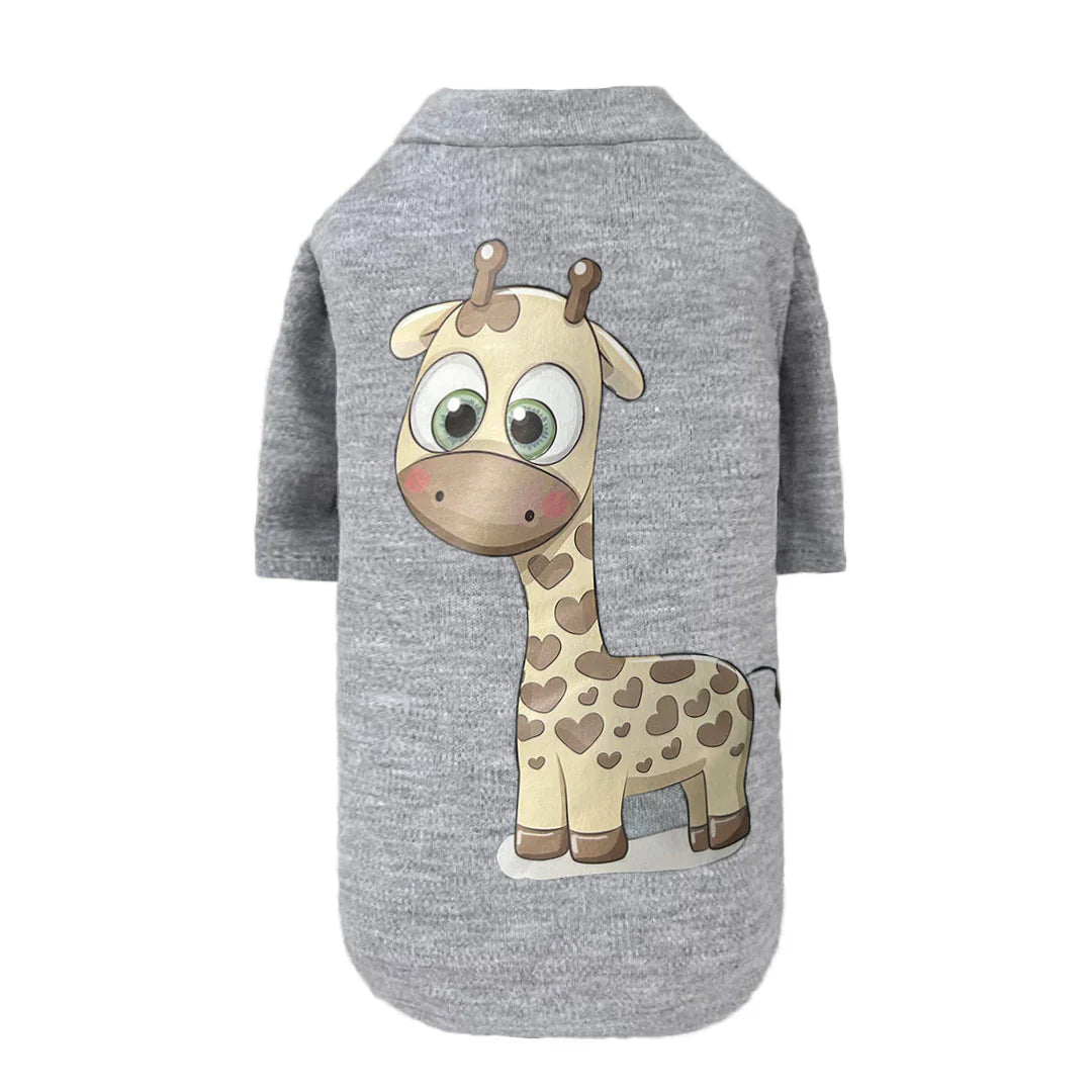Cutie Dog Tee Collection Light Grey Giraffe Dog T - Shirt - Designer Dog Clothes from Southlake Paws