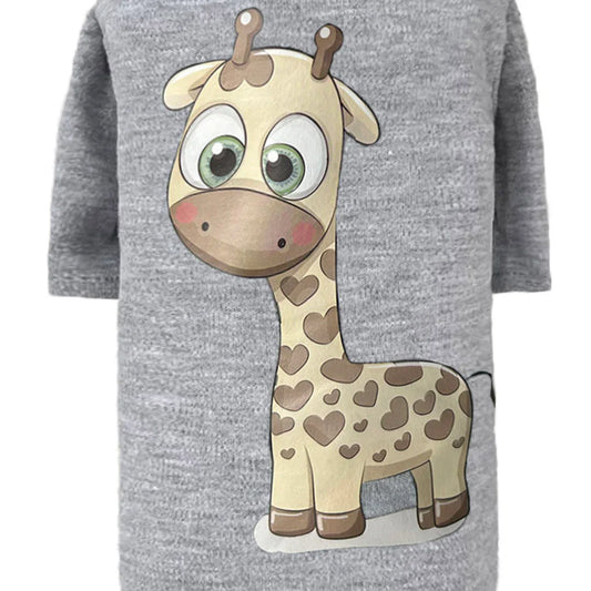 Cutie Dog Tee Collection-Light Grey Giraffe