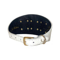 Load image into Gallery viewer, Matte White Snake 4” Wide Collar With Our 3 Custom Swarovski Crystal Rivets
