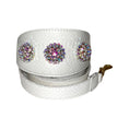 Load image into Gallery viewer, Stunning Matte White 3 Wide Style Collar & Leash Set, With Our Custom Swarovski Rivets
