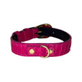 Load image into Gallery viewer, XS Fuchsia Snake 7”-14” Collar/Custom Gold Italian Hardware
