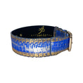Load image into Gallery viewer, Stunning Multi-Color Blue/Silver/Gold Snake, Classic Collar With Gold Hardware
