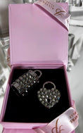 Load image into Gallery viewer, Gun Metal Swarovski Crystal Love Charm Set by Allysa Payne Beverly Hills
