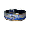 Load image into Gallery viewer, Stunning Multi-Color Blue/Silver/Gold Snake, Classic Collar With Silver Hardware
