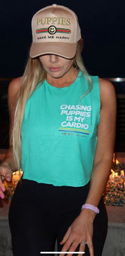 Chasing Puppies is My Cardio Crop Tank | Gift for Dog Moms