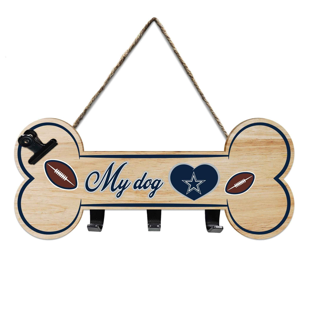 Dallas Cowboys Bone Shape Sign With Hooks