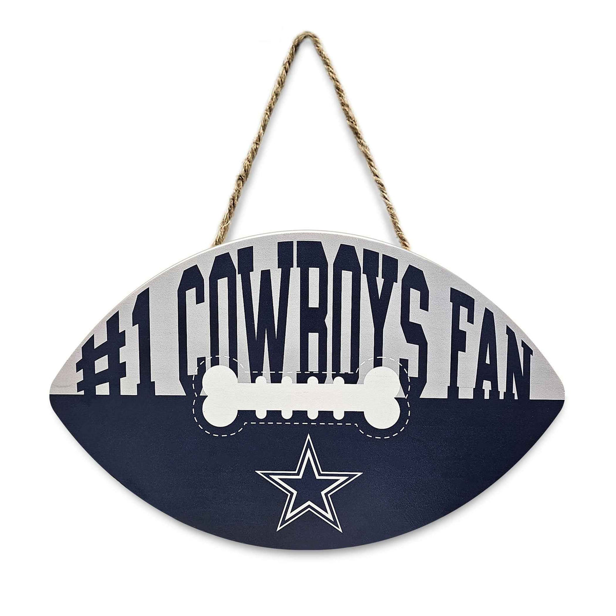 Dallas Cowboys Football Shape Sign