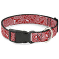 Load image into Gallery viewer, Plastic Clip Collar - Bandana/Skulls Red/White
