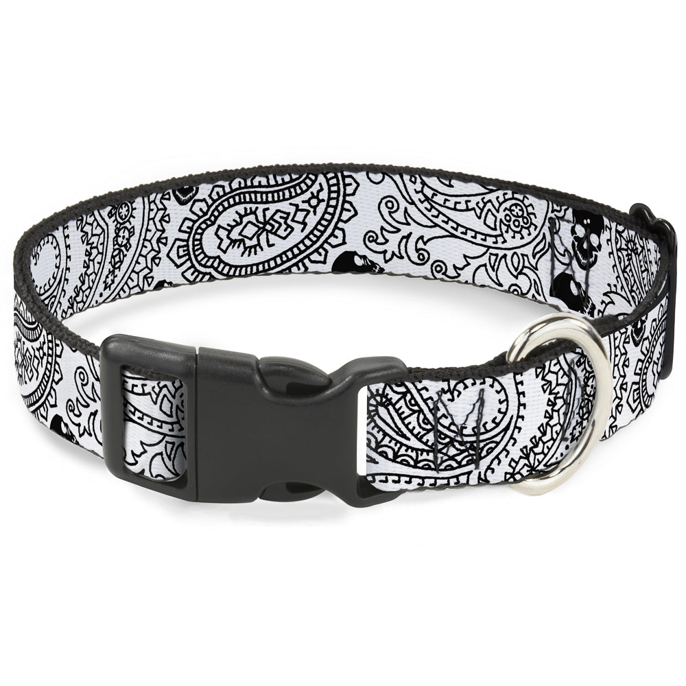 Plastic Clip Collar - Bandana/Skulls White/Black