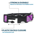 Load image into Gallery viewer, Plastic Clip Collar - Bandana/Skulls Purple/White
