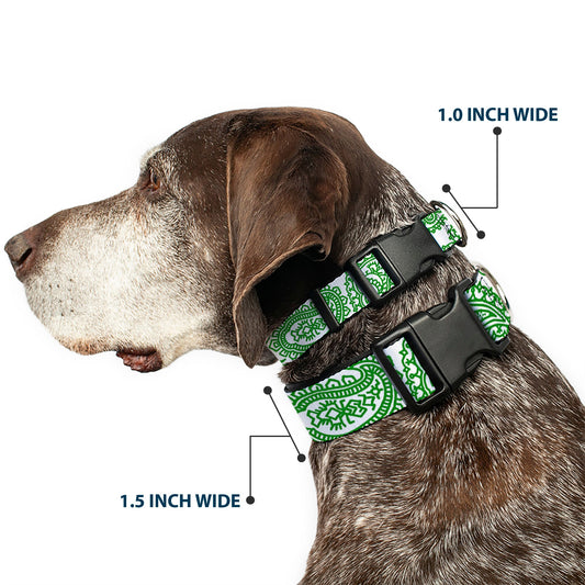 Plastic Clip Collar - Bandana/Skulls White/Irish Green