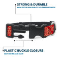 Load image into Gallery viewer, Plastic Clip Collar - Bandana/Skulls Scarlet Red/Gold
