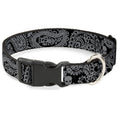 Load image into Gallery viewer, Plastic Clip Collar - Bandana/Skulls Black/Silver
