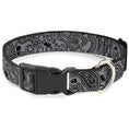 Load image into Gallery viewer, Plastic Clip Collar - Bandana/Skulls Silver/Black
