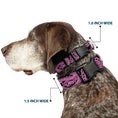 Load image into Gallery viewer, Plastic Clip Collar - Bandana/Skulls Black/Pink
