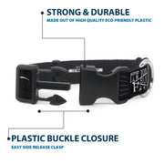 Plastic Clip Collar - Buckle-Down AUTHENTIC SEATBELT BELT NY-LA Black/White
