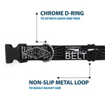 Plastic Clip Collar - Buckle-Down AUTHENTIC SEATBELT BELT NY-LA Black/White