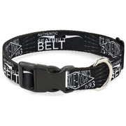 Plastic Clip Collar - Buckle-Down AUTHENTIC SEATBELT BELT NY-LA Black/White