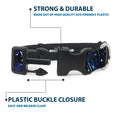 Load image into Gallery viewer, Plastic Clip Collar - Buzz Lightyear Poses Galaxy Blues
