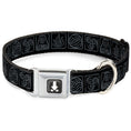 Load image into Gallery viewer, Avatar the Last Airbender Aang Glowing Arrow/Eyes Full Color Black/White Seatbelt Buckle Collar - Avatar the Last Airbender Bending Elements Icons Black/Gray
