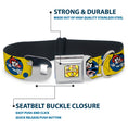 Load image into Gallery viewer, ANIMANIACS Title Logo Full Color Yellow Seatbelt Buckle Collar - Animaniacs Yakko Wakko and Dot Poses Yellow/Blue
