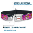 Load image into Gallery viewer, ADVENTURE TIME Title Logo Full Color White Seatbelt Buckle Collar - Adventure Time Princess Bubblegum Poses Collage Lavender
