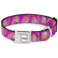 Load image into Gallery viewer, ADVENTURE TIME Title Logo Full Color White Seatbelt Buckle Collar - Adventure Time Princess Bubblegum Poses Collage Lavender

