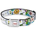 Load image into Gallery viewer, ADVENTURE TIME Title Logo Full Color White Seatbelt Buckle Collar - Adventure Time Jake and Finn Open Pack Pose White
