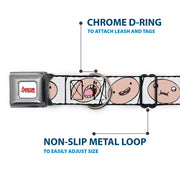 ADVENTURE TIME Title Logo Full Color White Seatbelt Buckle Collar - Adventure Time Finn Expression Blocks White