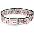 Load image into Gallery viewer, ADVENTURE TIME Title Logo Full Color White Seatbelt Buckle Collar - Adventure Time Finn Expression Blocks White
