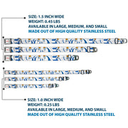 ADVENTURE TIME Title Logo Full Color White Seatbelt Buckle Collar - Adventure Time Ice King Poses and Bolts White/Blue