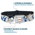 Load image into Gallery viewer, ADVENTURE TIME Title Logo Full Color White Seatbelt Buckle Collar - Adventure Time Ice King Poses and Bolts White/Blue
