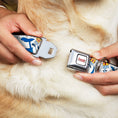 Load image into Gallery viewer, ADVENTURE TIME Title Logo Full Color White Seatbelt Buckle Collar - Adventure Time Ice King Poses and Bolts White/Blue

