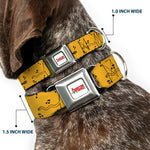 ADVENTURE TIME Title Logo Full Color White Seatbelt Buckle Collar - Adventure Time Jake Dancing and Violin Poses Yellow