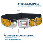 ADVENTURE TIME Title Logo Full Color White Seatbelt Buckle Collar - Adventure Time Jake Dancing and Violin Poses Yellow