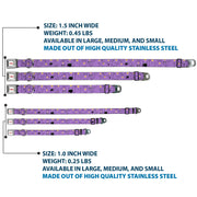 ADVENTURE TIME Title Logo Full Color White Seatbelt Buckle Collar - Adventure Time Lumpy Space Princess Expressions Stacked Lavender