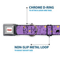 Load image into Gallery viewer, ADVENTURE TIME Title Logo Full Color White Seatbelt Buckle Collar - Adventure Time Lumpy Space Princess Expressions Stacked Lavender
