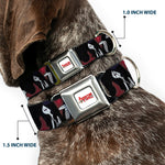 ADVENTURE TIME Title Logo Full Color White Seatbelt Buckle Collar - Adventure Time Marceline Poses Collage Reds